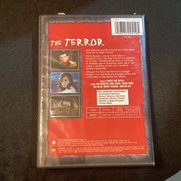 The Terror Digitally Remastered 2003 Movie DVD Starring Jack Nicholson & Boris K - Picture 5 of 5